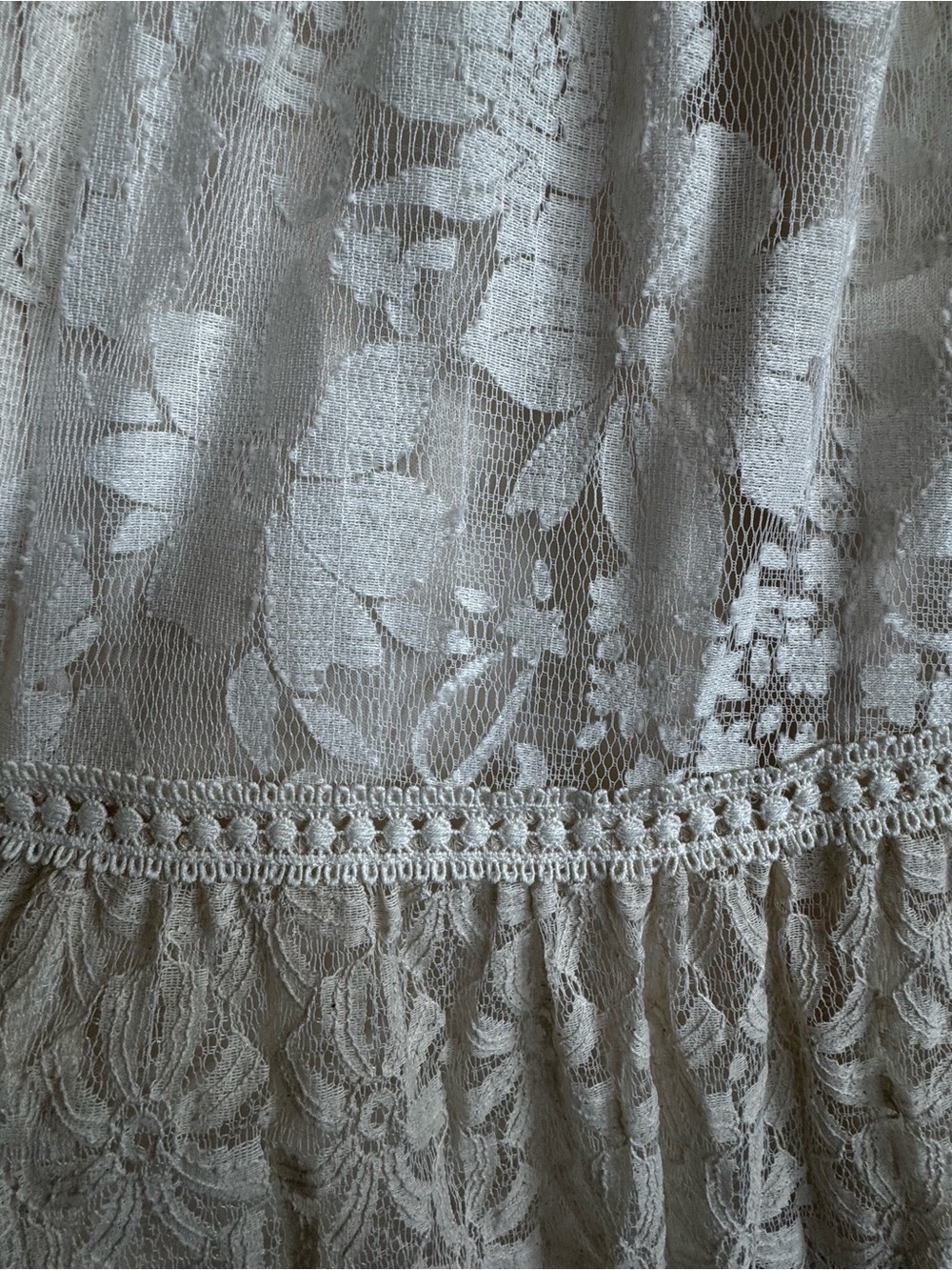 Boho Lace Tiered Maxi Skirt - Cream - Picture 3 of 4
